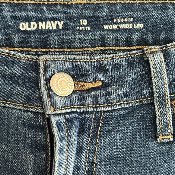 Old Navy Wow Wide Leg Blue Jeans 10 Petite - Picture 2 of 4